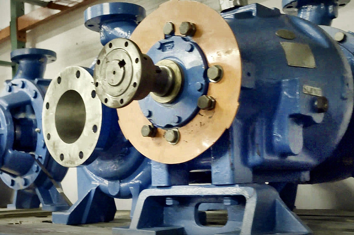 Goulds 3196 ANSI process pumps on the DWP warehouse rack