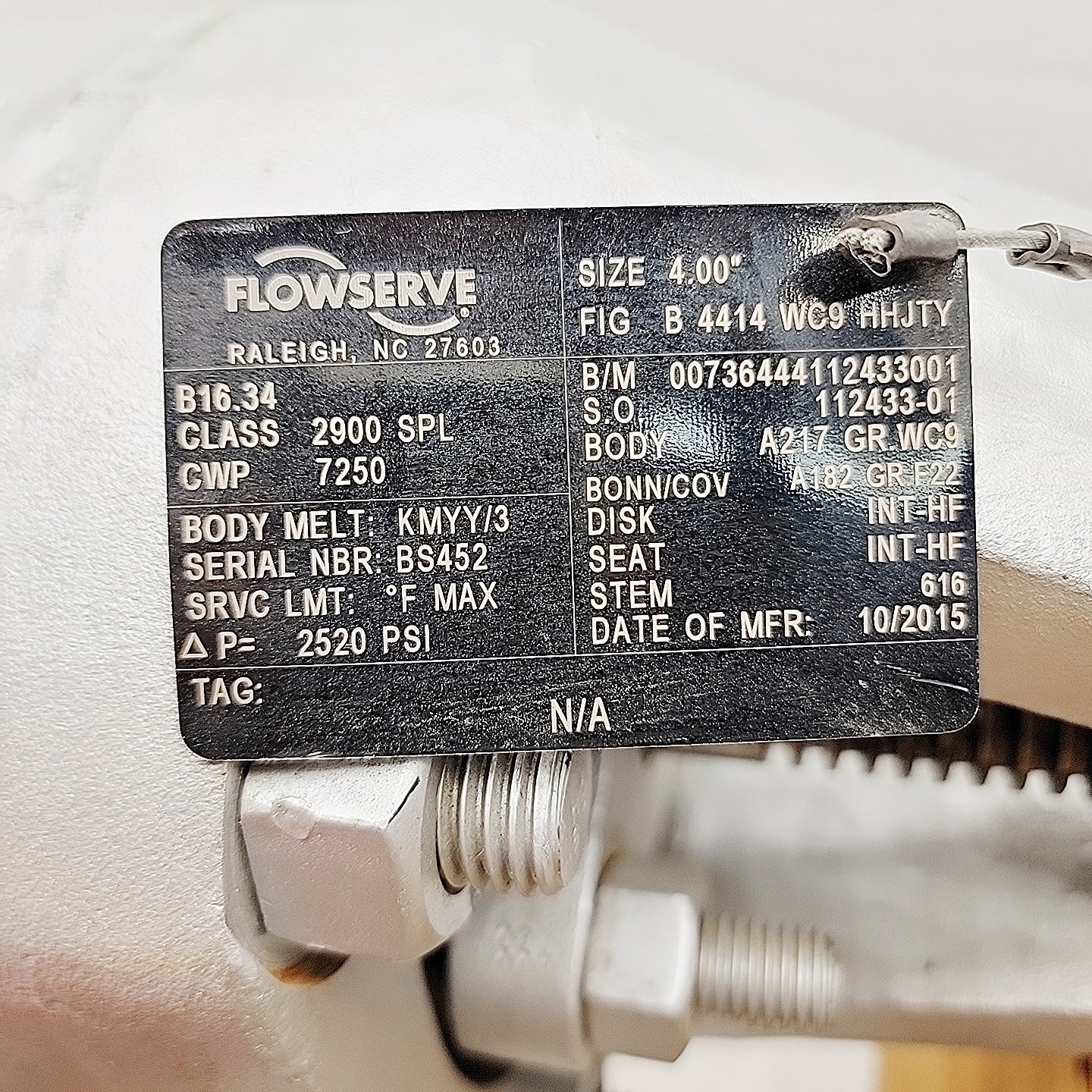 Flowserve V1-1S 4″ Globe Valve 7:1 Ratio