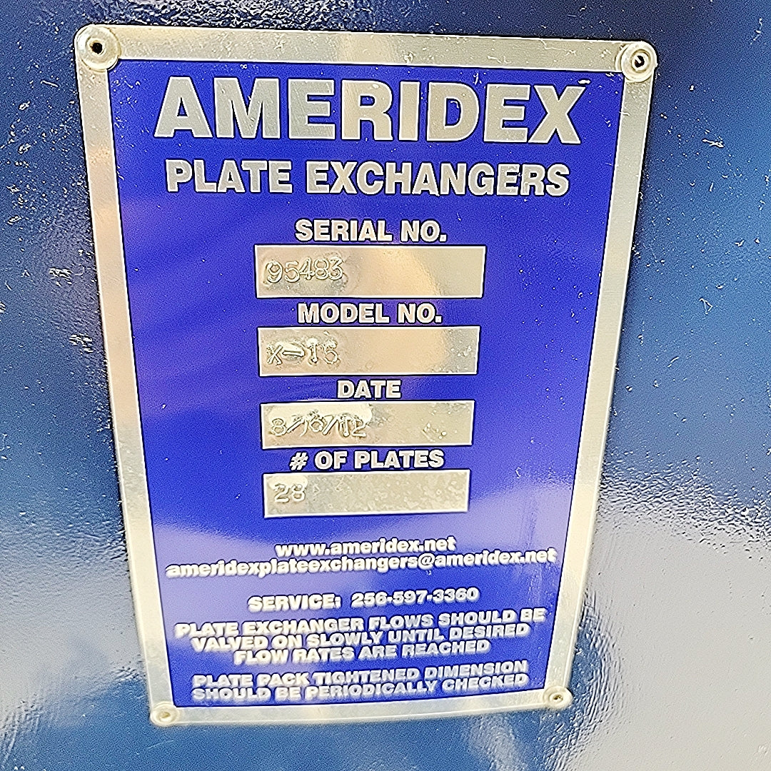 Ameridex X-15 Plate Heat Exchanger 28 Plates