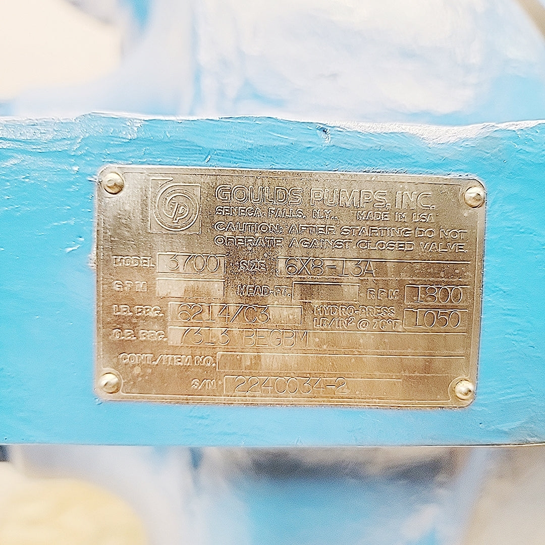 Goulds 3700 6×8-13A Single-Stage Overhung Process Pump