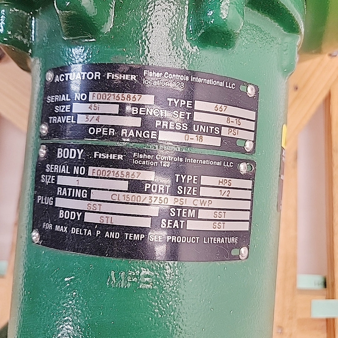 Fisher HPS 1″ CL1500 Valve — 667 45i Actuator