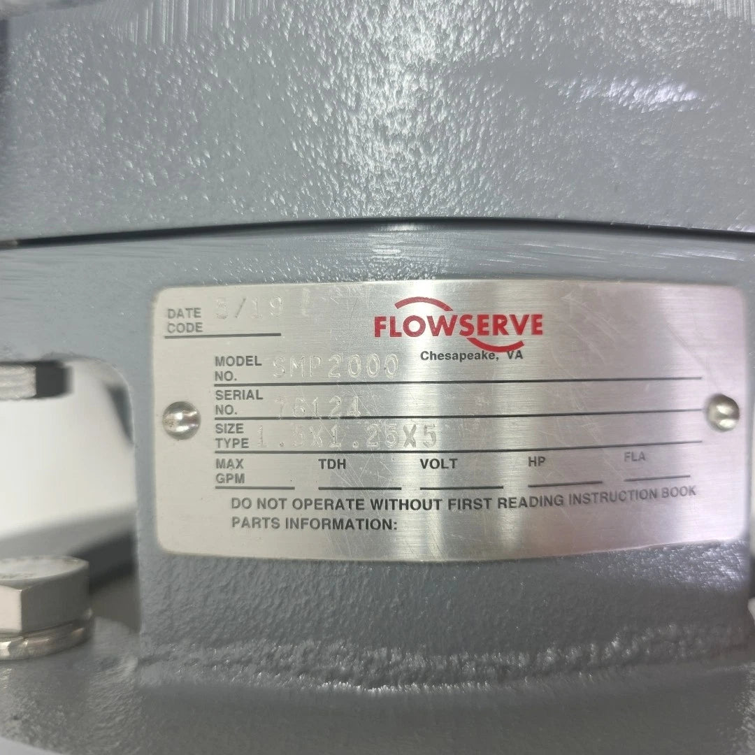 Flowserve SMP2000 1.25x1.5x5 Centrifugal Pump