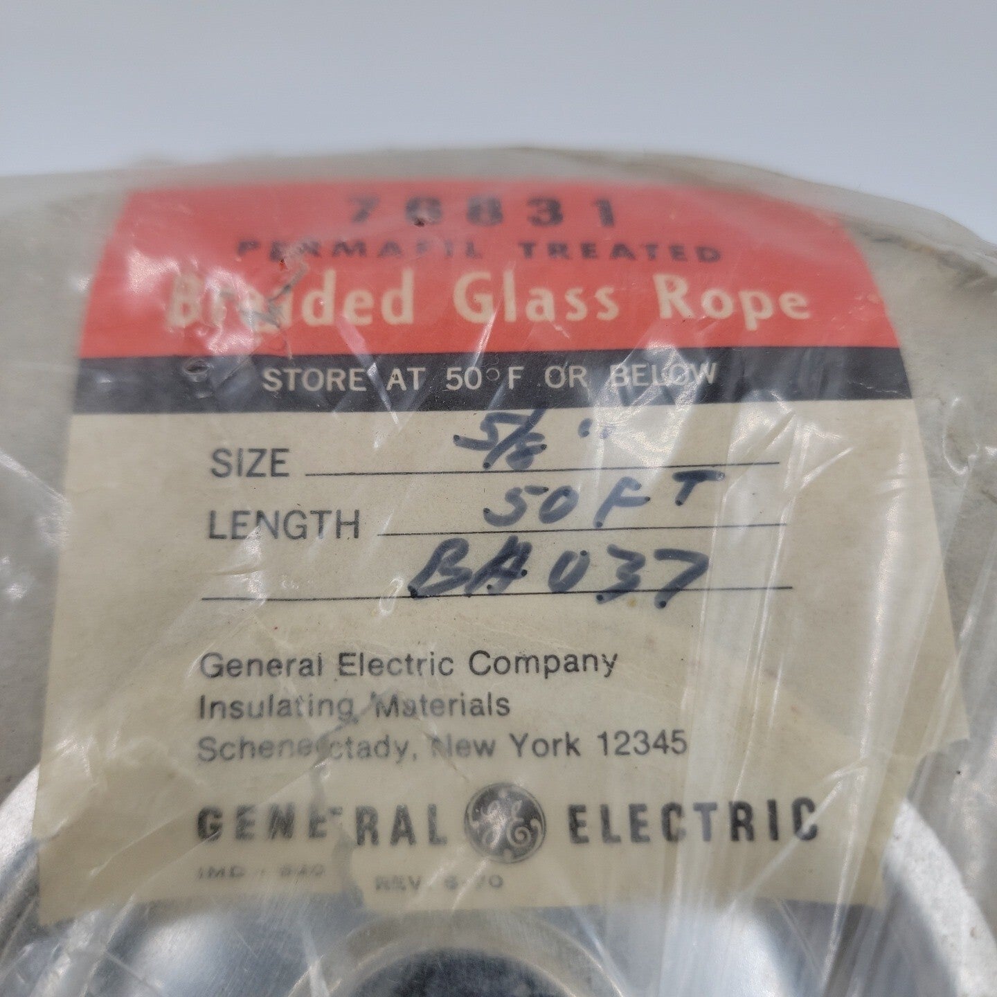 General Electric 5/8" X 50' Permafil Treated Braided Glass Rope 76831