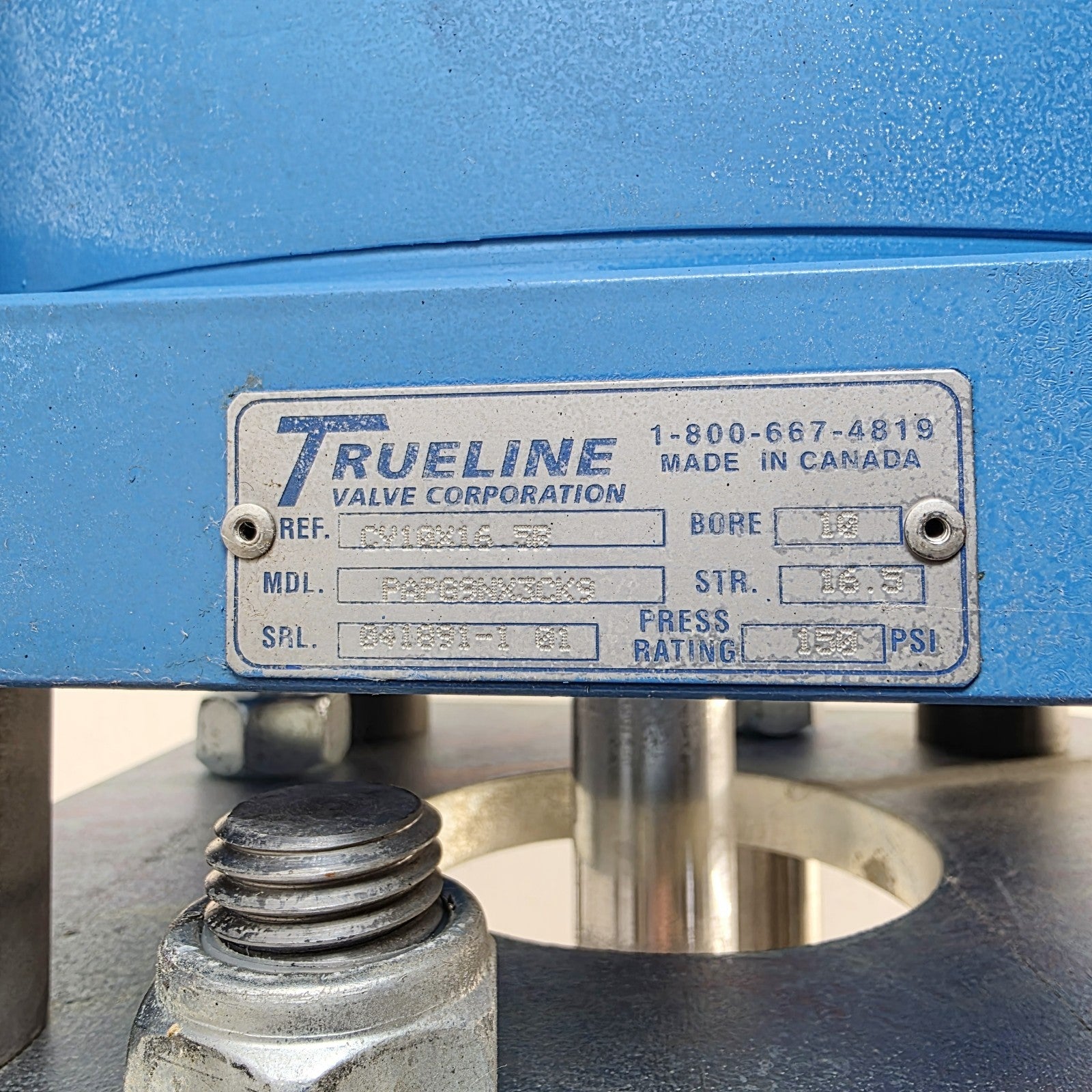Trueline 16" CL-150 Actuated Knife Gate Valve 316SS