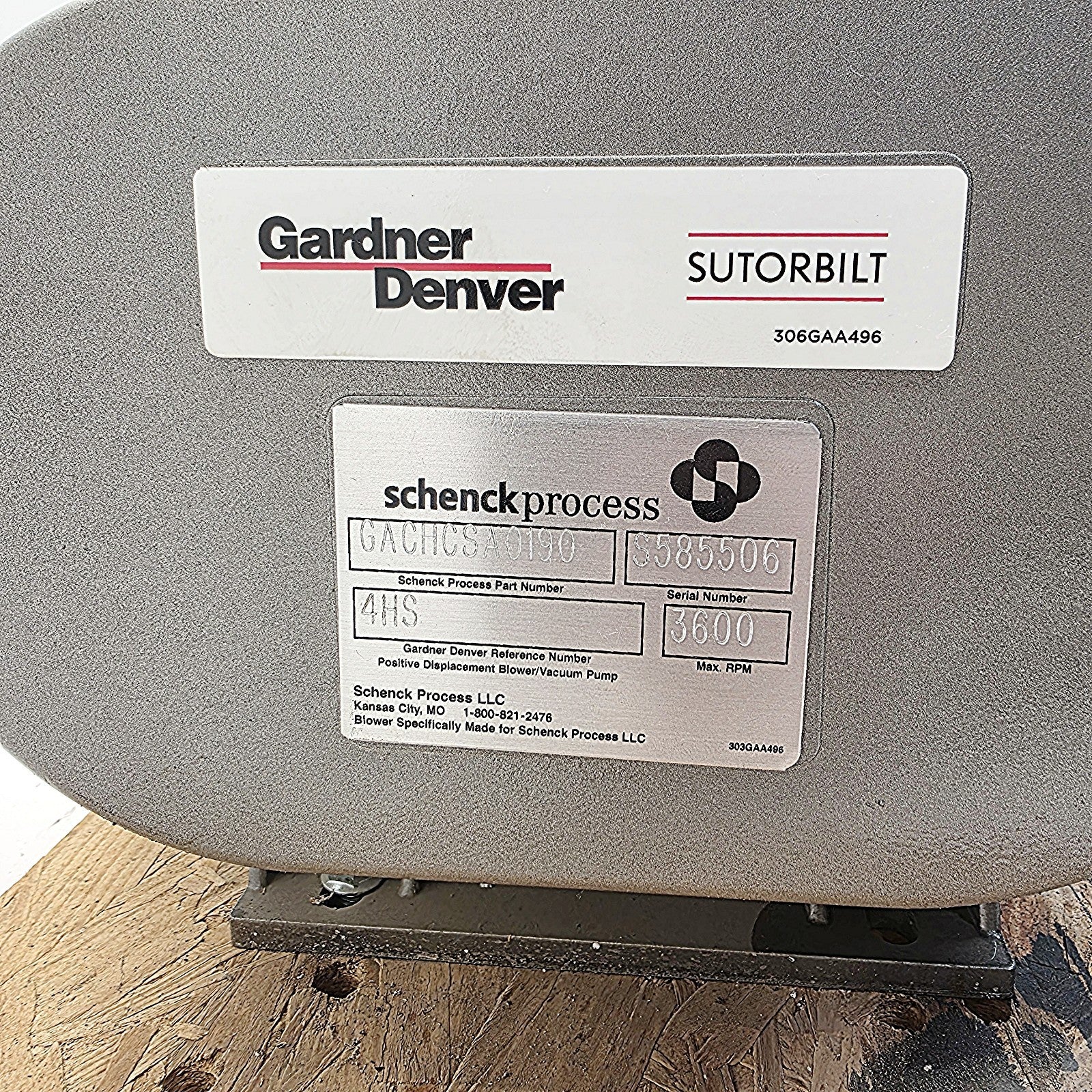 Gardner Denver GACHCSA0190 Rotary Lobe Blower 3600 RPM