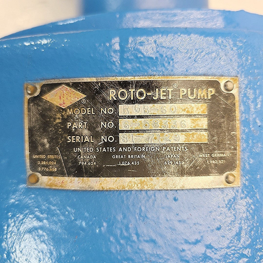 Roto-Jet RGB-60 High Pressure Pitot Tube Pump Stainless Process Pump