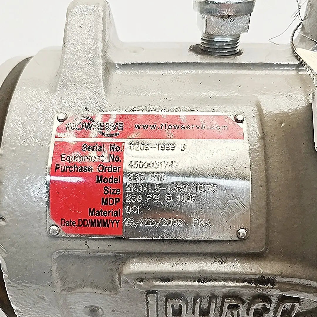 Durco Mark 3 2K3×1.5-13RV/10.75 Chemical Pump