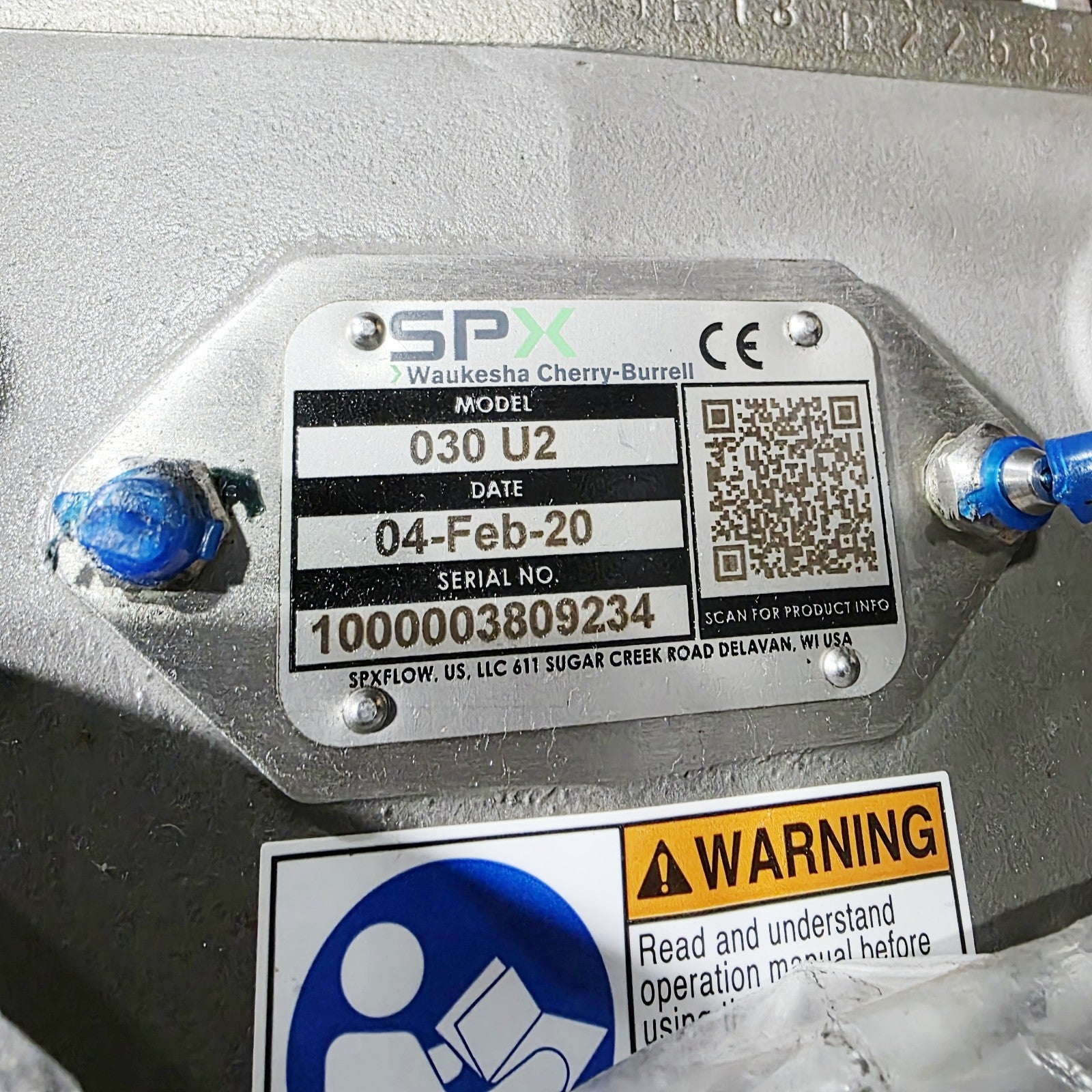 Waukesha Cherry-Burrell 4x4 220 U2 Rotary Lobe Pump 600 RPM