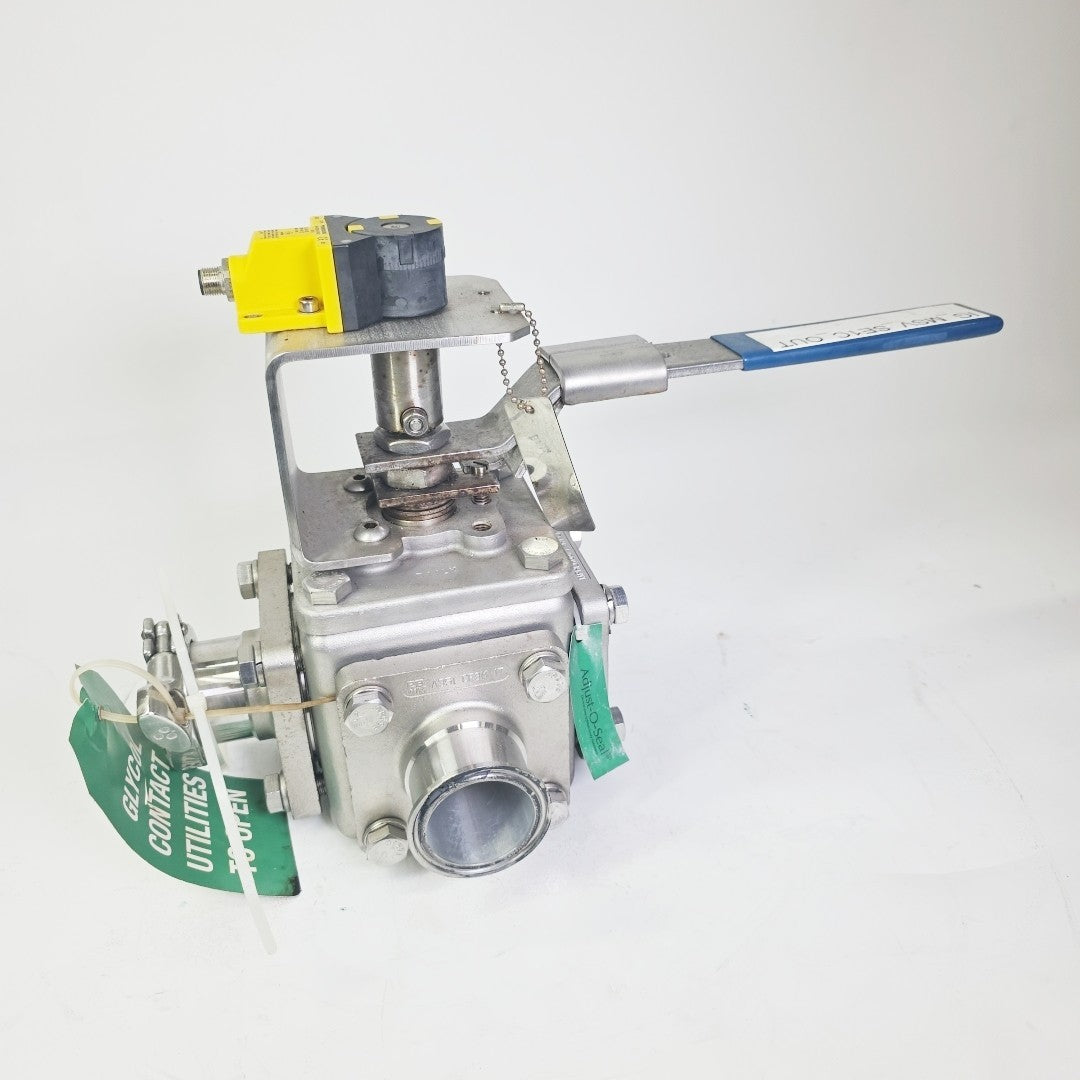 PBM 2" MILH4X-Z02-04-N325 Three-Way Manual Ball Valve 316L