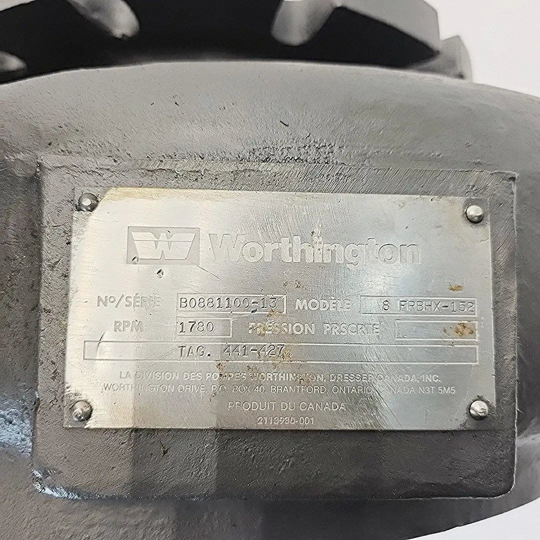 Worthington 8 FRBHX-152 Pump — 12 1/8″ Impeller