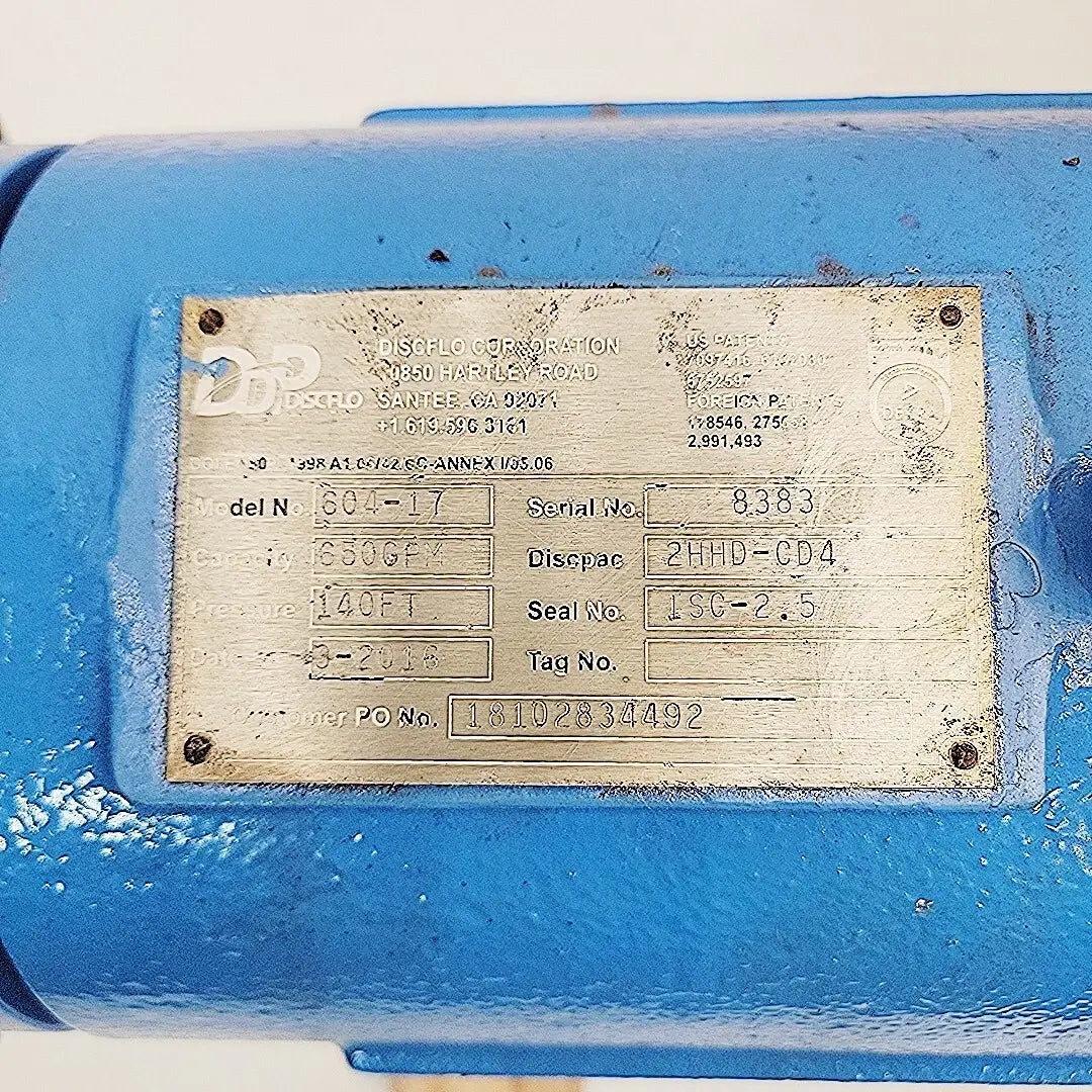 Discflo 604-17 Disc Pump 4×6 | 650 GPM