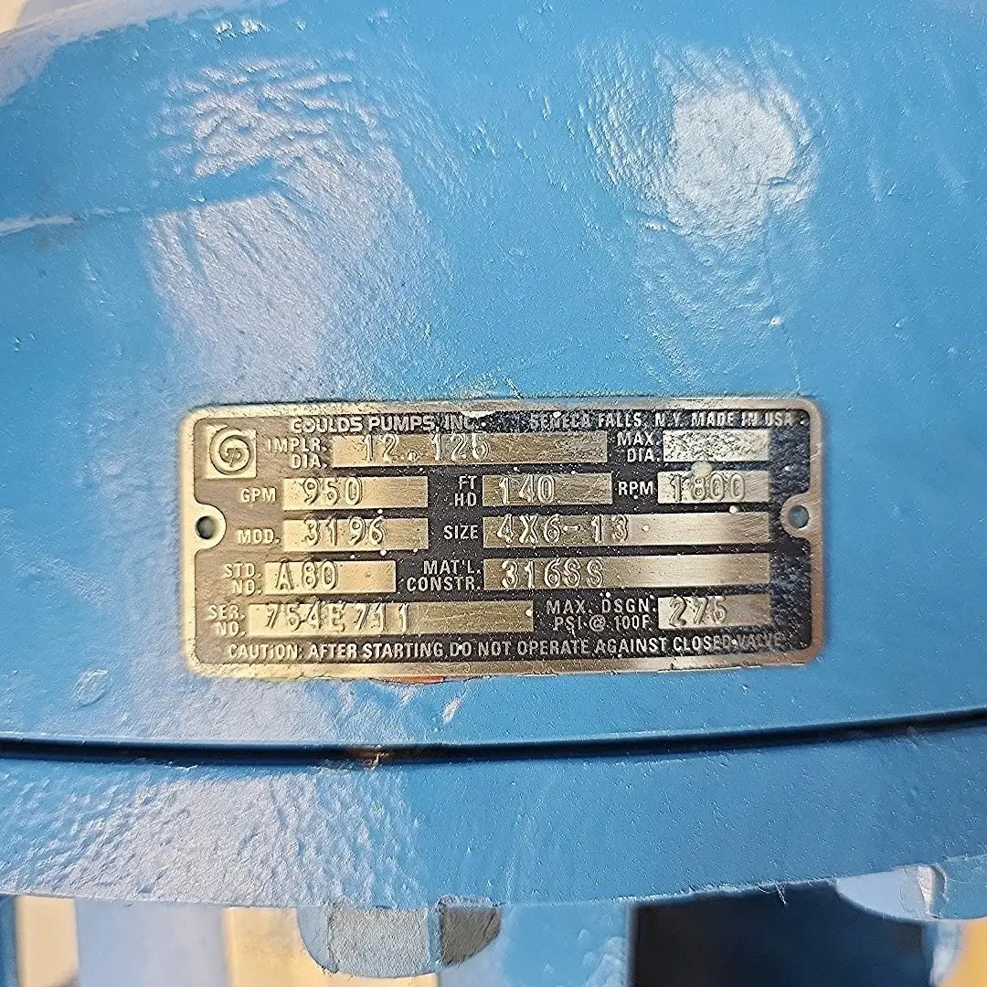 Goulds 3196 MTX Pump — 4×6-13, 316SS, 950 GPM