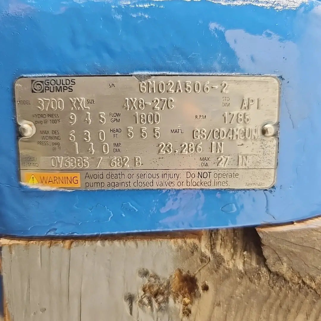 Goulds 3700 XXL 4×8-27C Process Pump — CD4MCuN | DWP