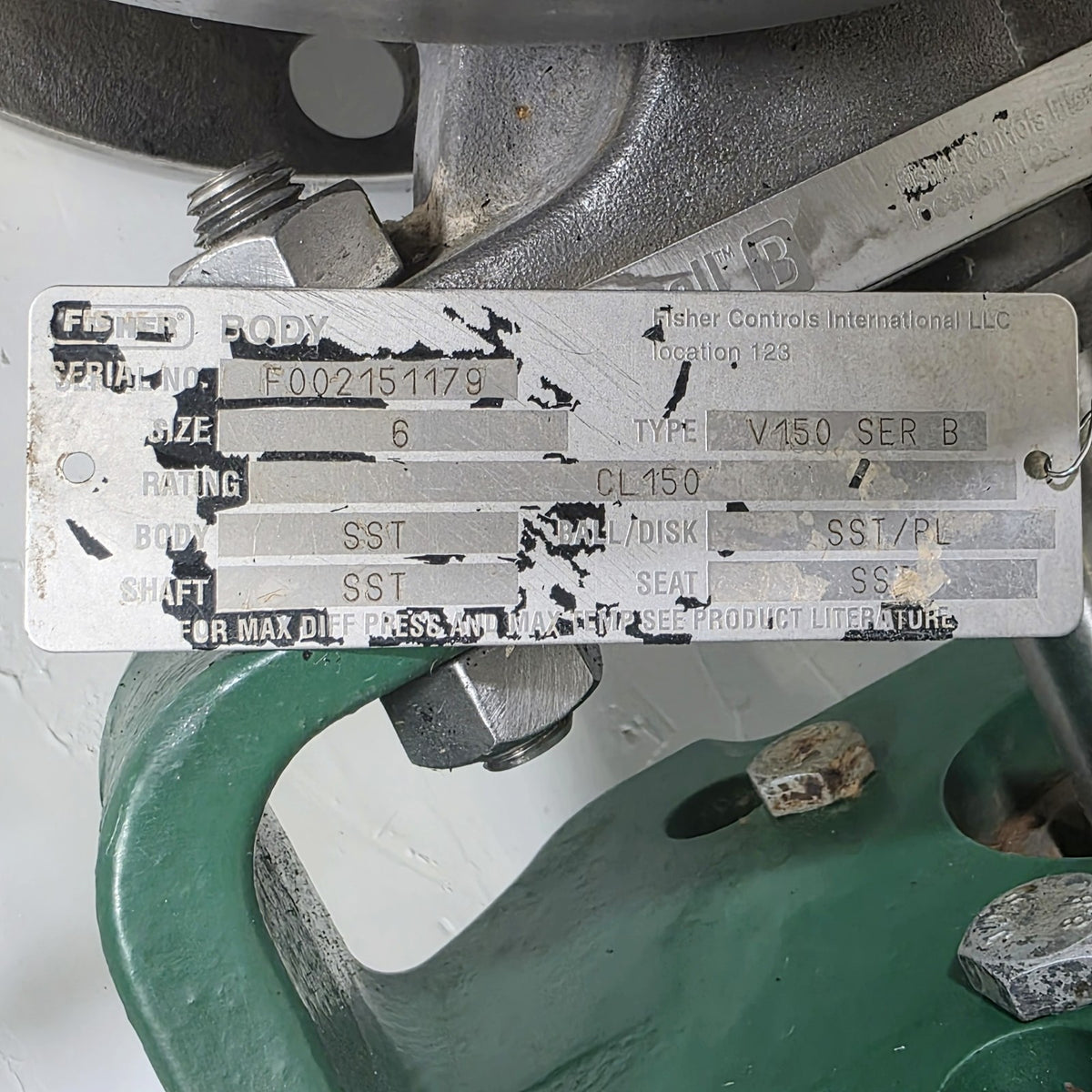 Fisher DVC6200HW2 FIELDVUE digital valve controller nameplate
