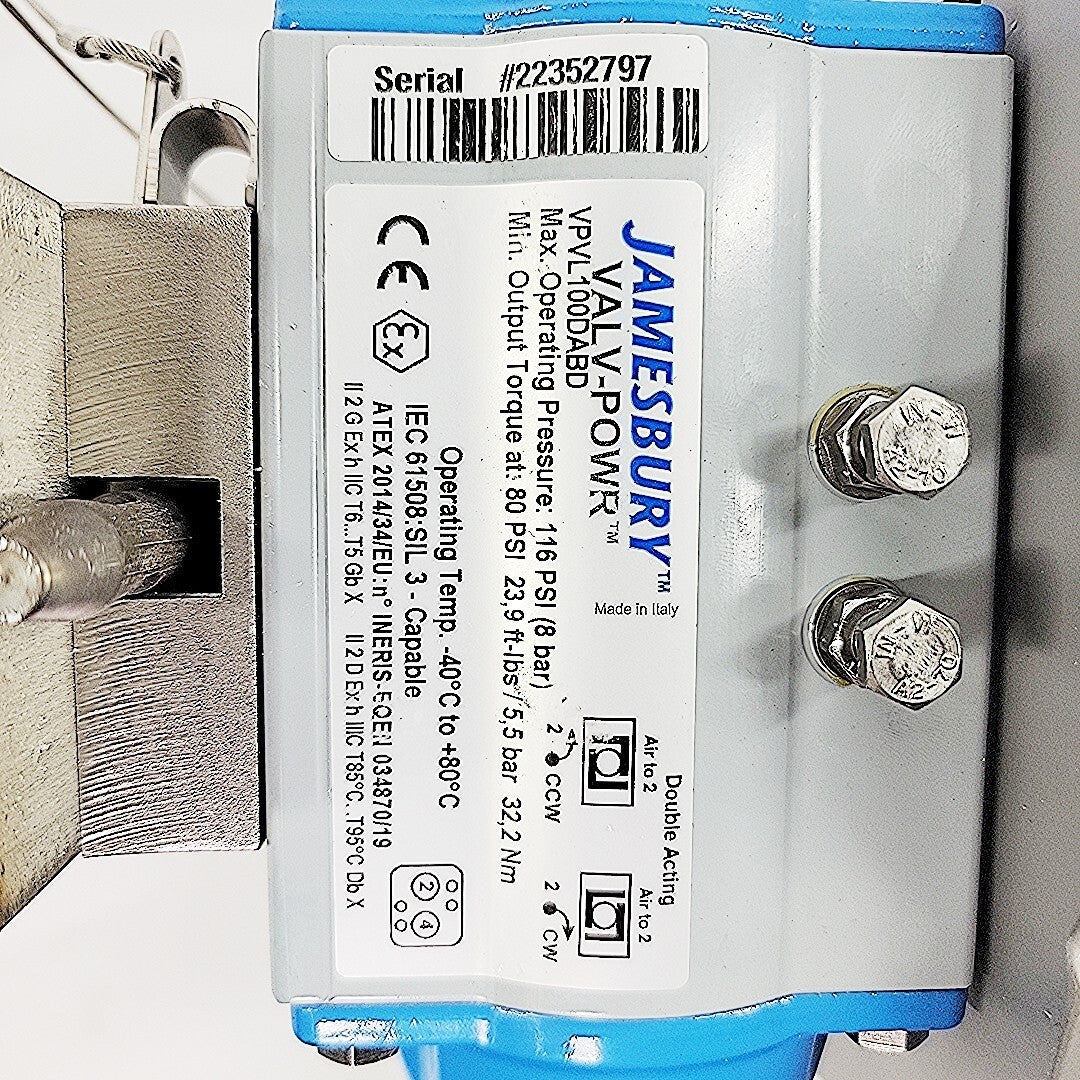 Neles Jamesbury 2" Ball Valve RECA02CJJSTA With VPLV100DABD Pneumatic Actuator