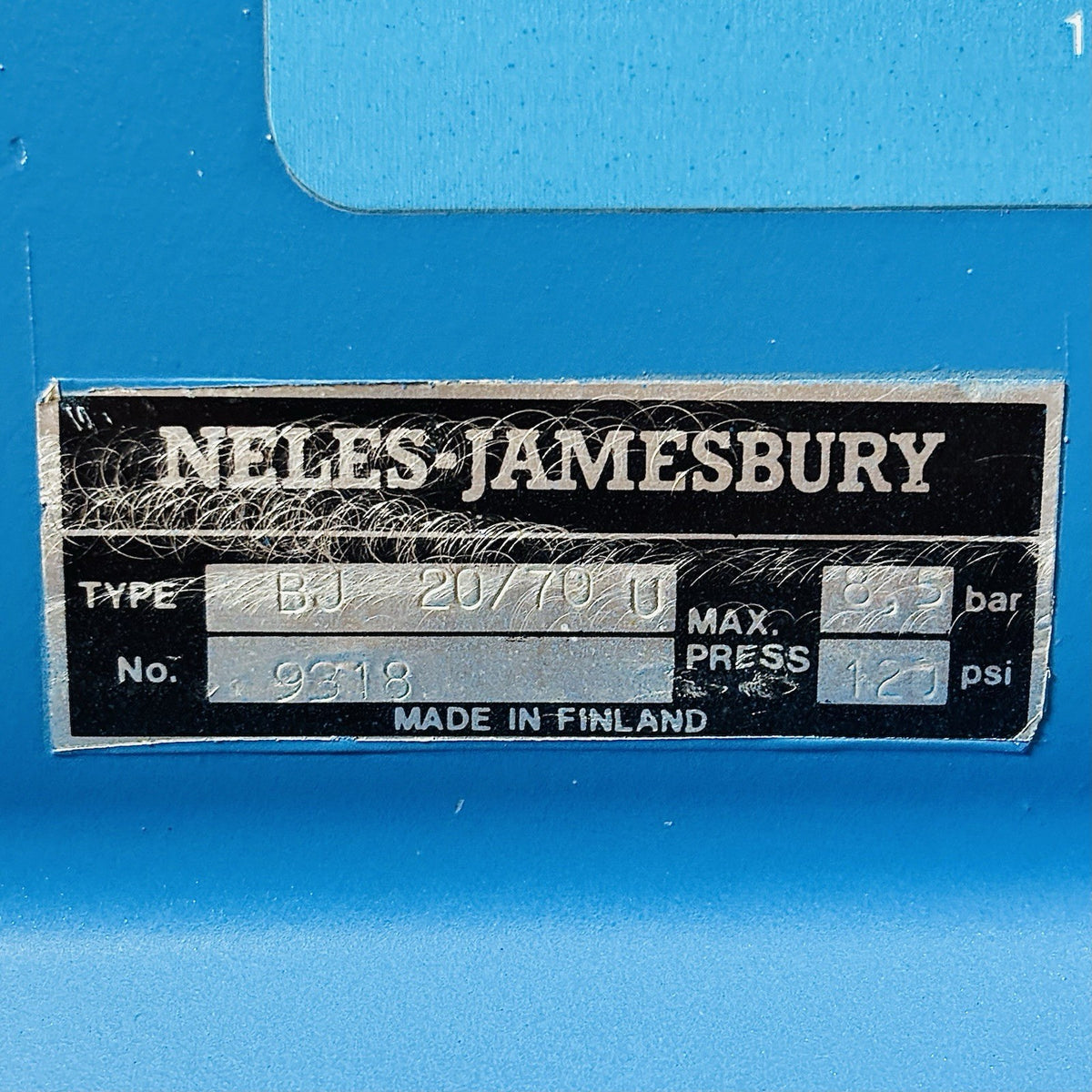 Neles Jamesbury NJL11CMA14AACA/BJ20/70U/EW2B 14 in nameplate