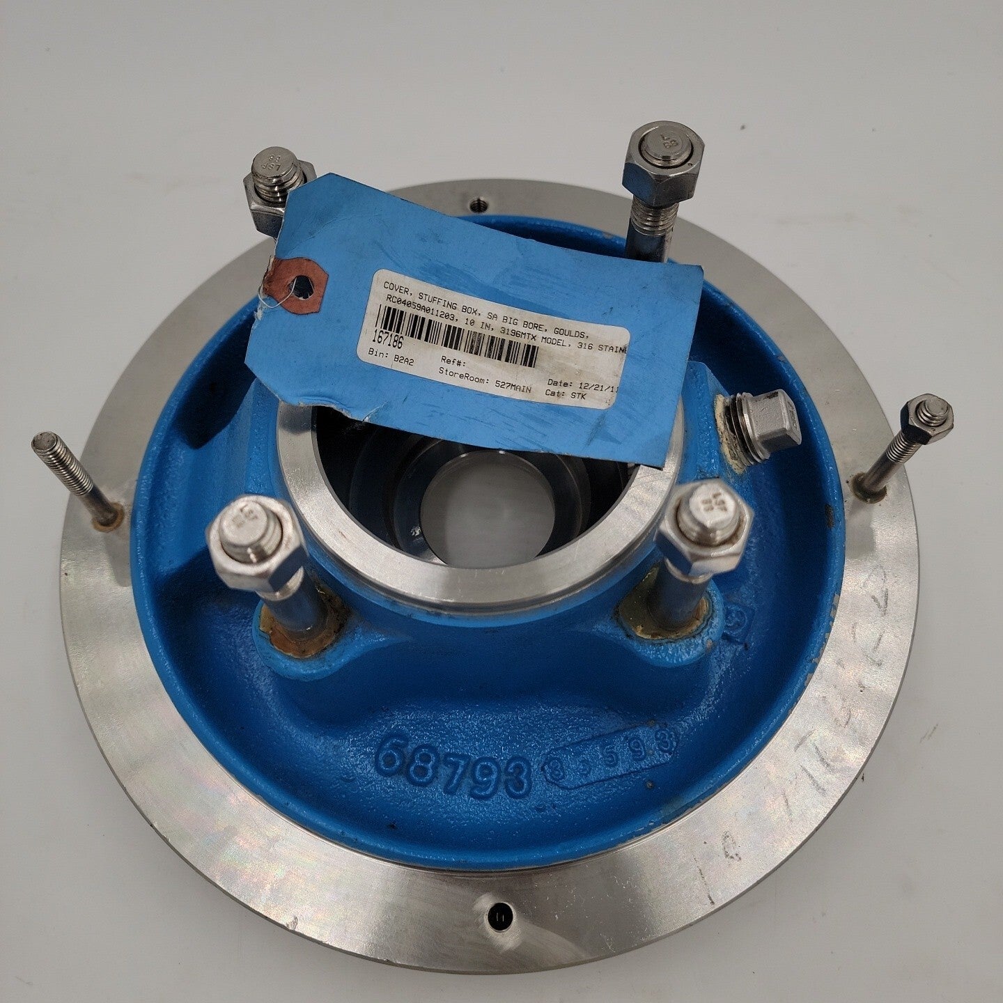 Goulds 3196 MTX 10" Stuffing Box Cover SA Big Bore RC04059A011203 316SS