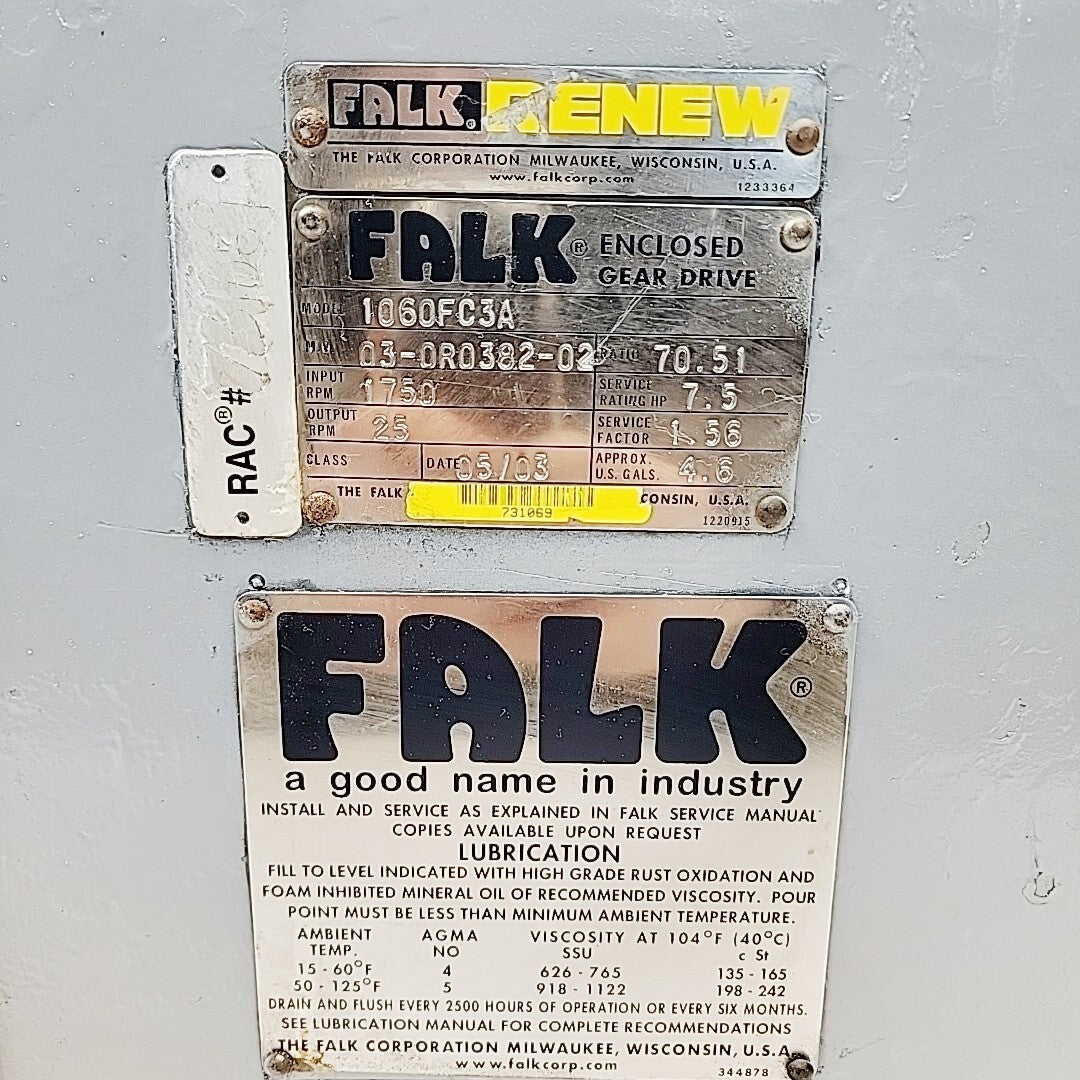 Falk 1060FC3A Enclosed Gear Drive 70.51 Ratio RPM 1750