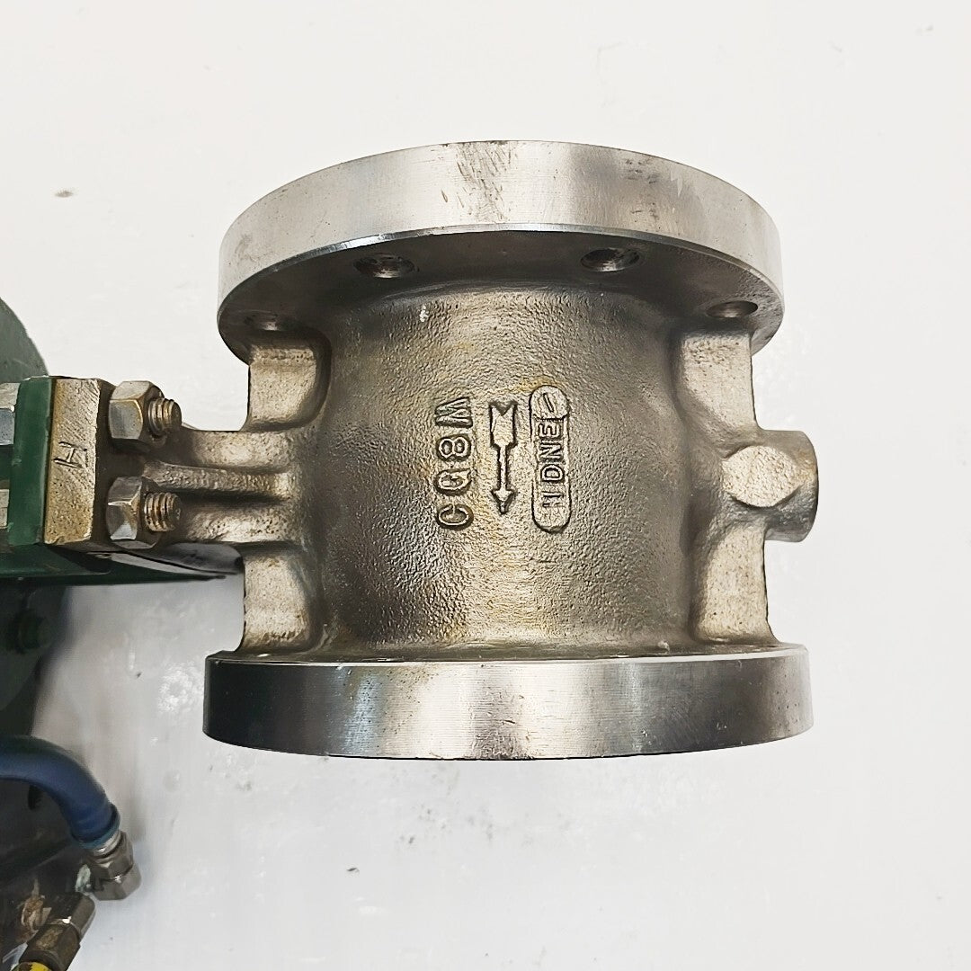 Fisher 4" V150 Control Valve CG8M With 1051 Size 40 Pneumatic Actuator