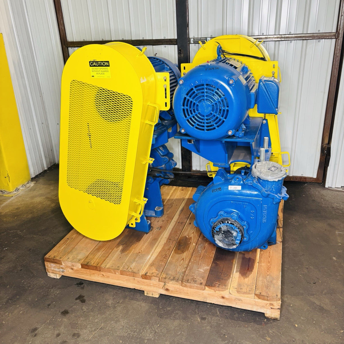 Weir Warman 4x4 horizontal slurry pump with motor and guard
