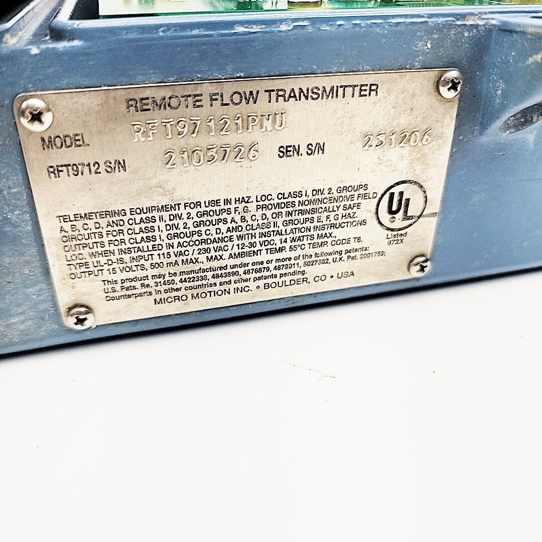 Micro Motion RFT97121PNU Remote Flow Transmitter