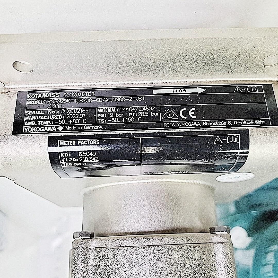 Yokogawa 1/2" CL-150 Rotamass Flowmeter RCEN20K-15BA10-0E7A-NN00-2-JB1/L010