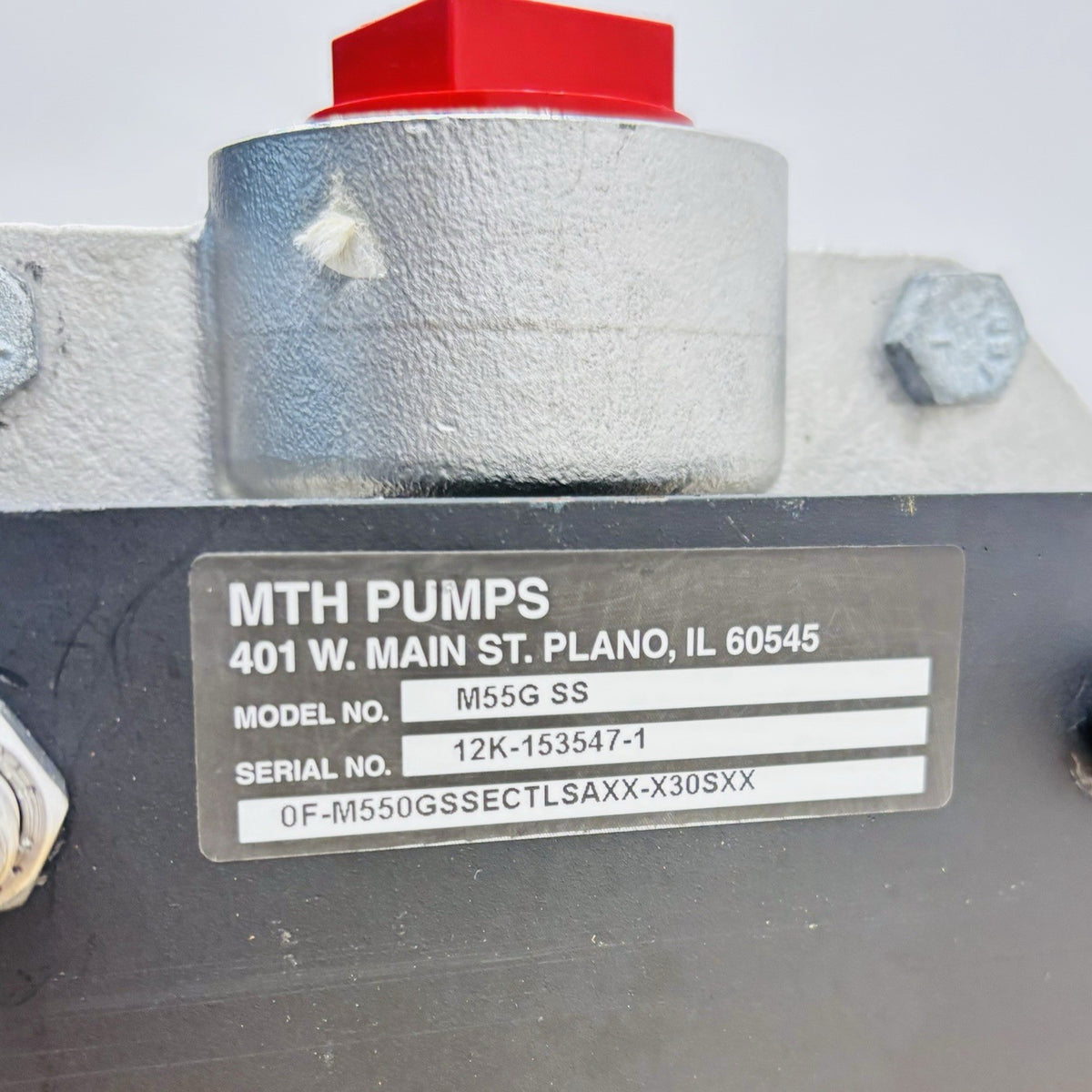 MTH M55G SS Multistage Pump equipment nameplate