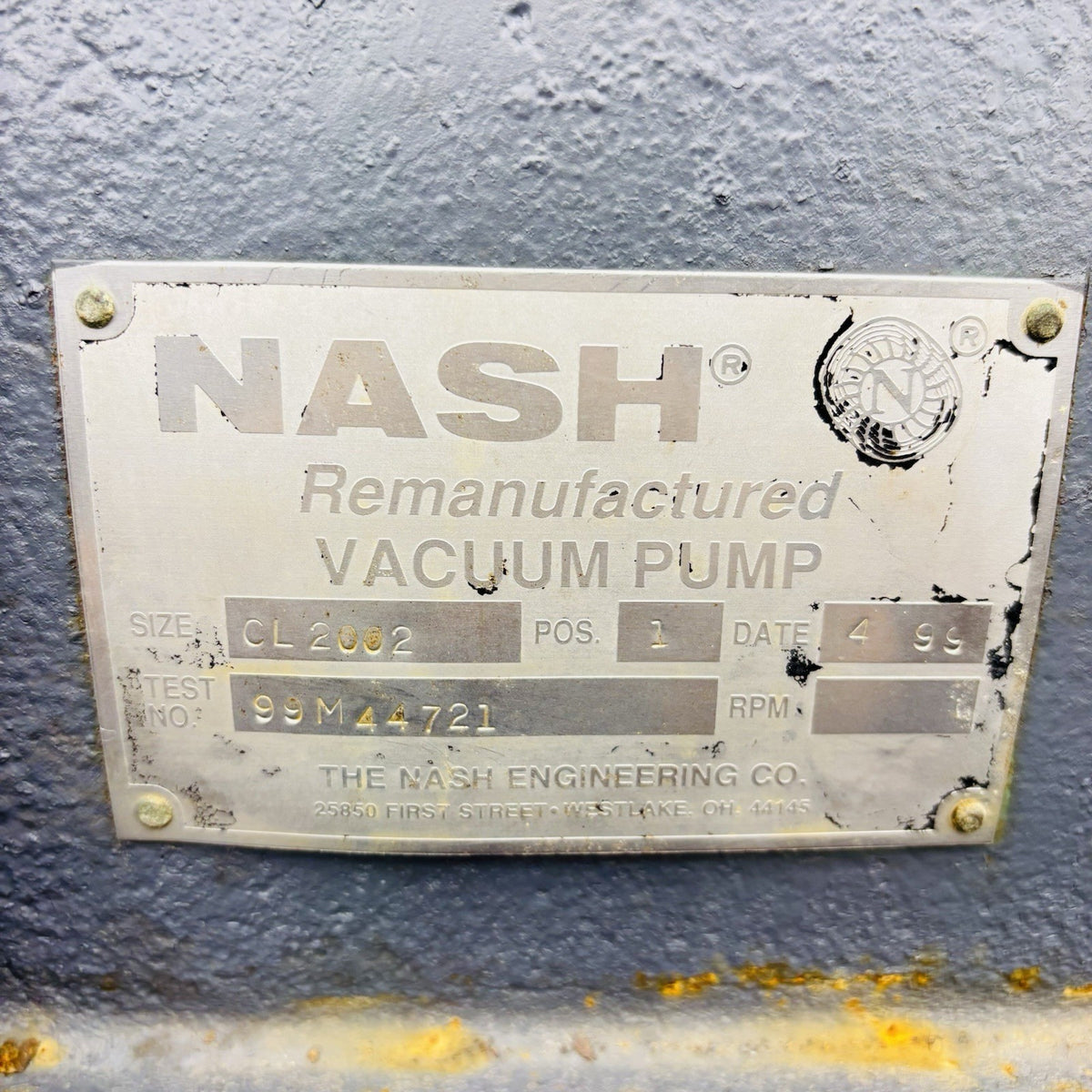 Nash CL2002 nameplate