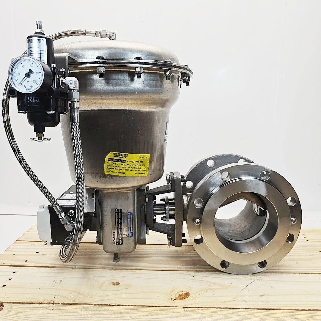 DeZurik VPB 6" actuated ball valve overall assembly