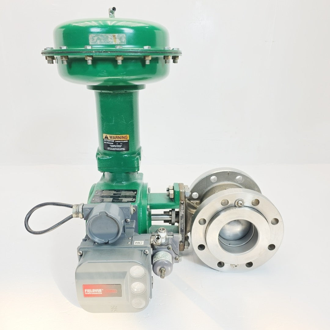 Fisher V150 4in control valve full assembly with 1051 actuator and DVC6020 positioner
