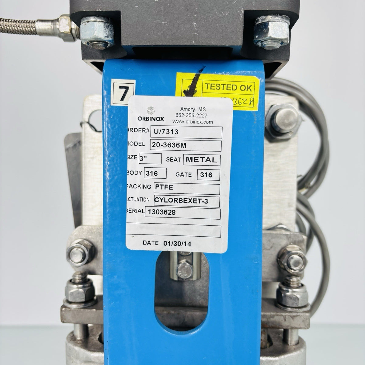 Orbinox 20-3636M 3 in nameplate