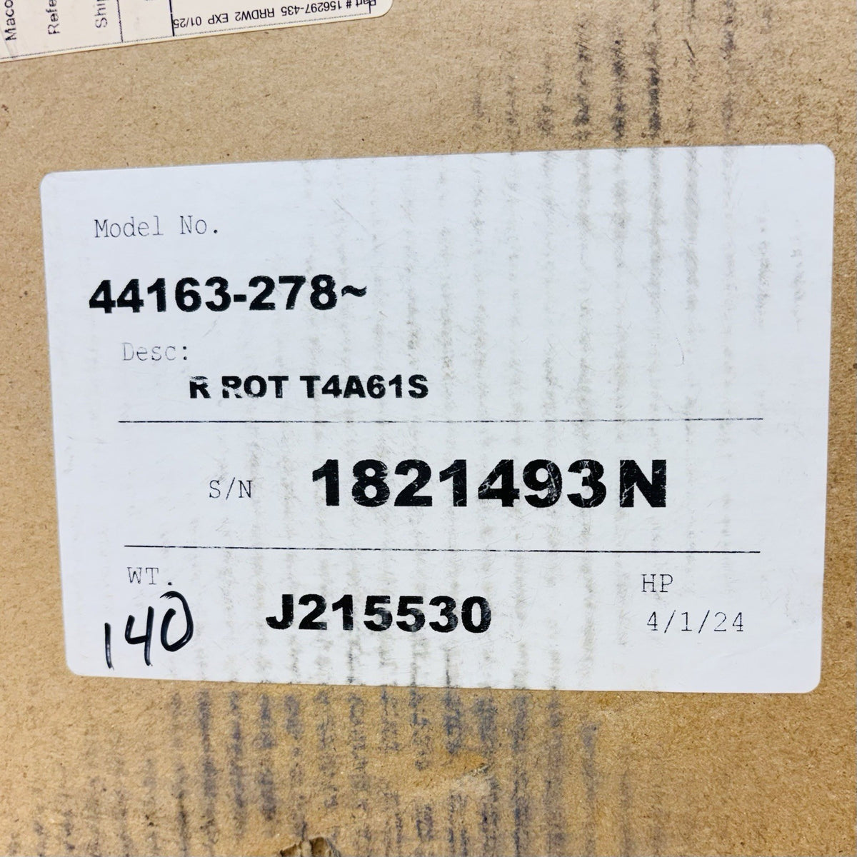Gorman-Rupp 44163-278 nameplate