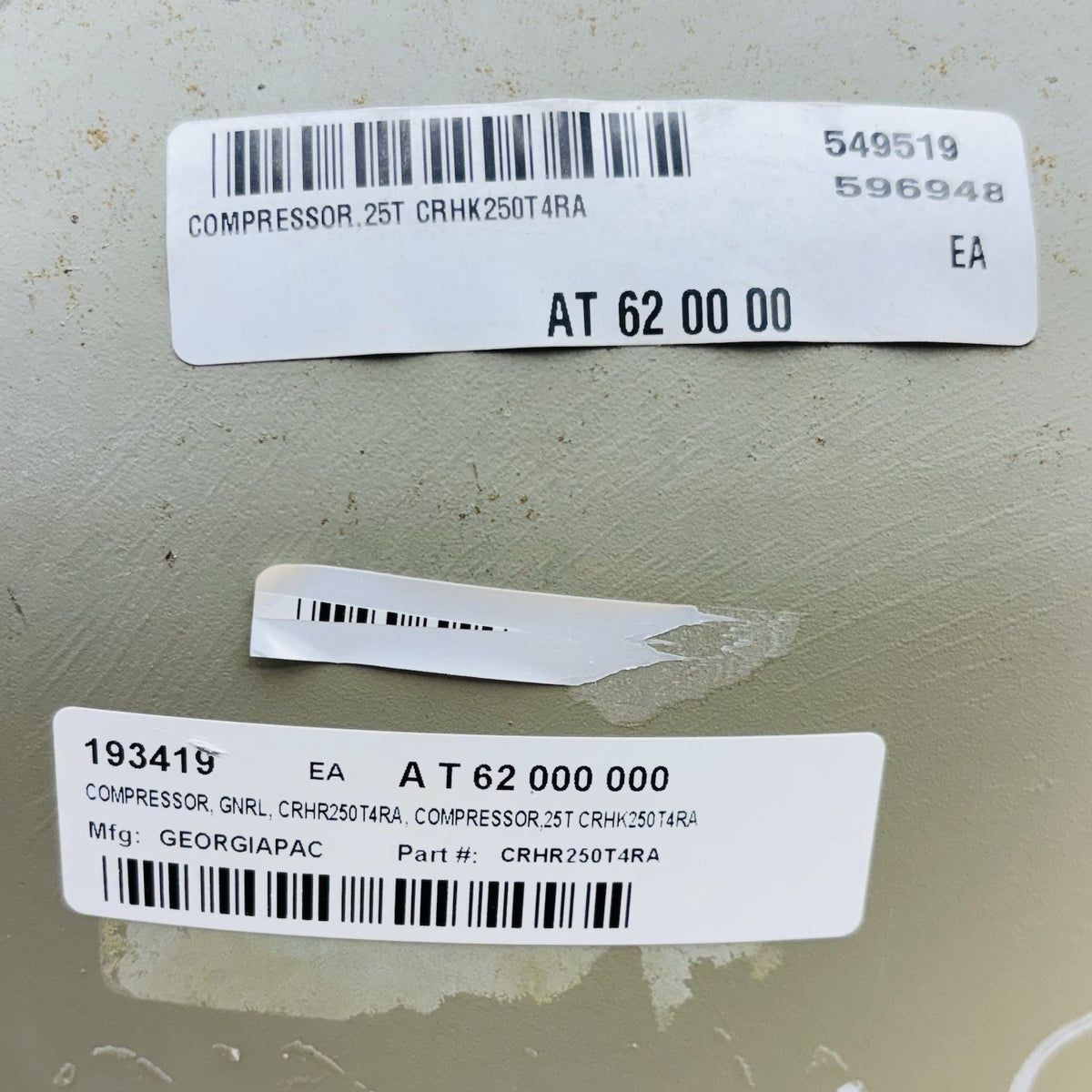Trane CRHK250C4A0A0R1K0D0 data tag