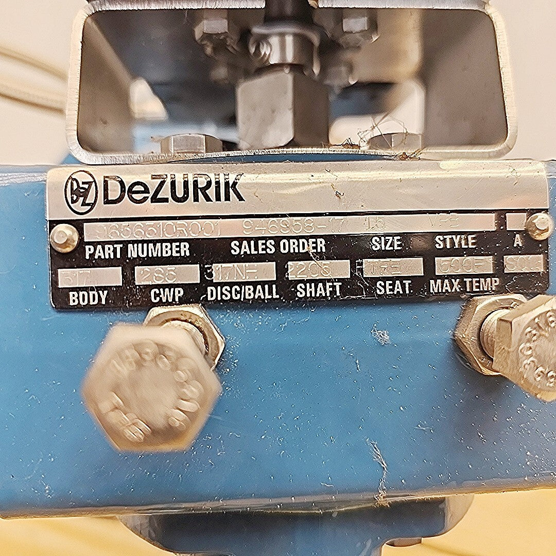 Dezurik 1.5" VPB Actuated Ball Valve 9656310R001 With ABB Position Master EDP300