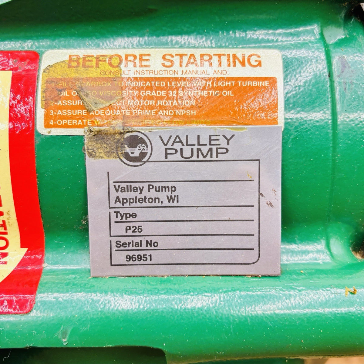 Sundyne P25-EGS-60 data tag