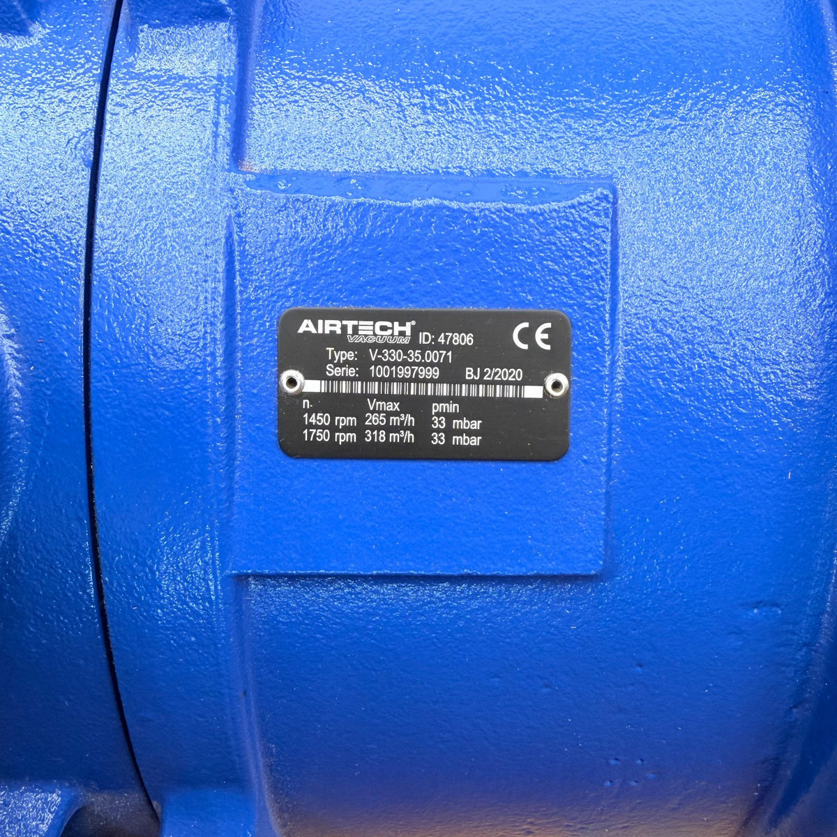 Airtech V-330-35.0071 nameplate