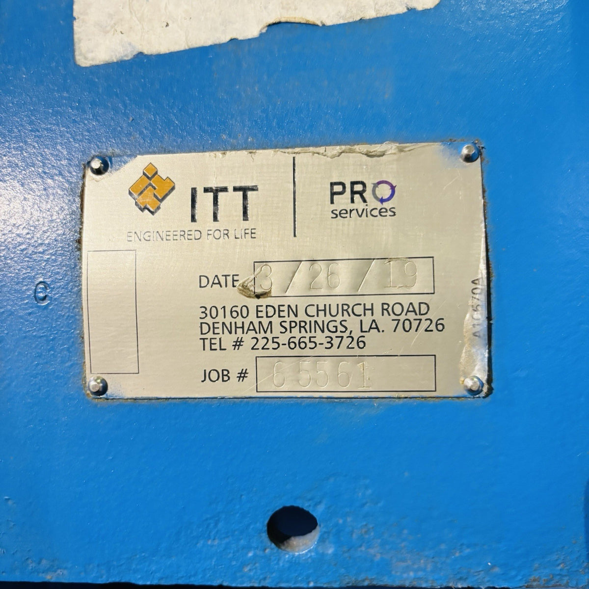 Goulds AF Axial Flow 24x24 nameplate