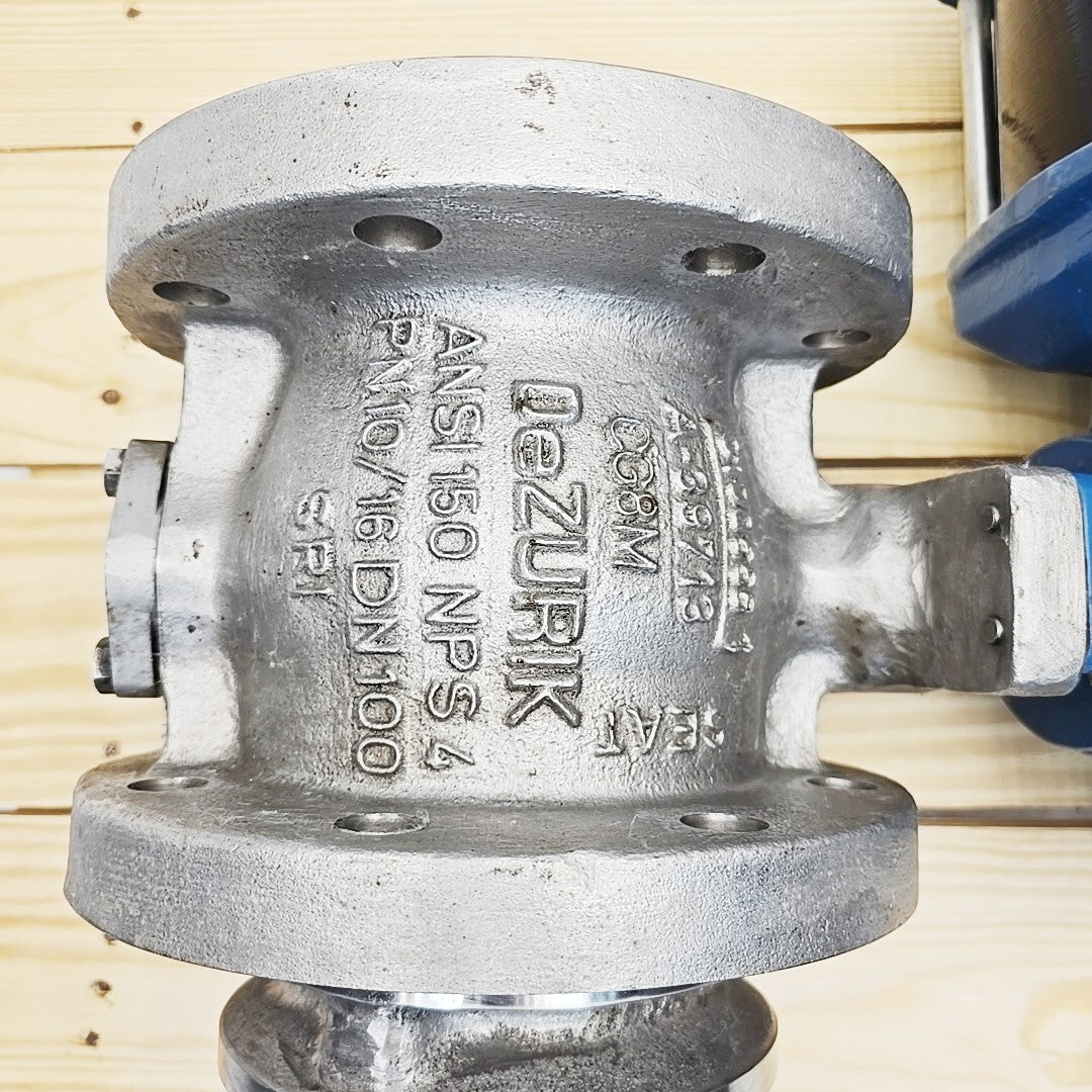 Dezurik VPB 4" valve body detail, CG8M stainless material