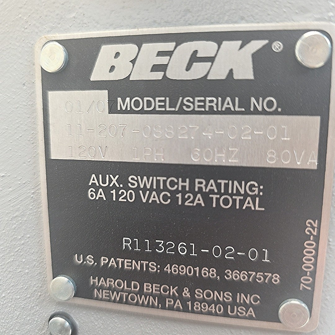 Beck 11-207 Rotary Valve Actuator 1 Phase 60 Hz