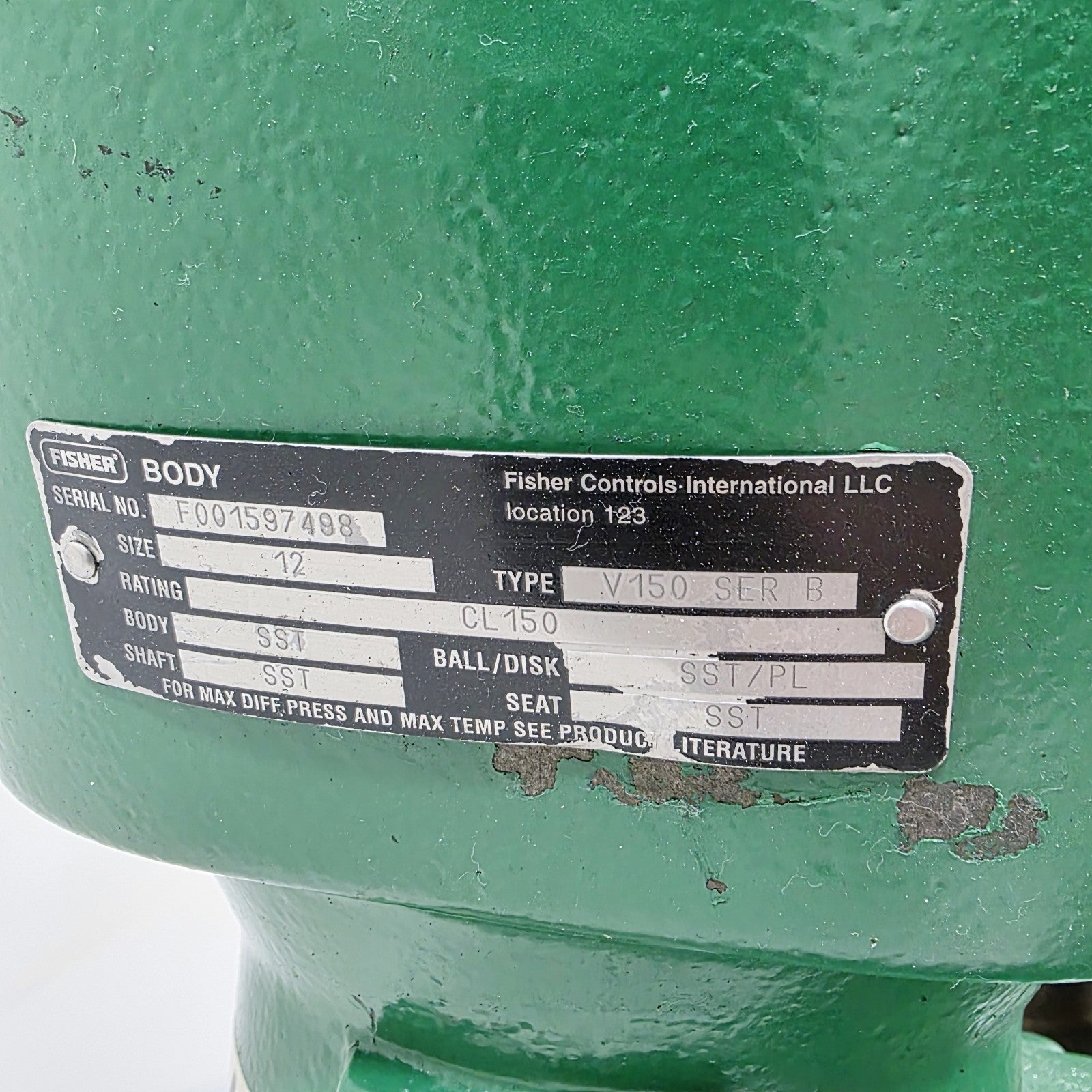 Fisher V150 valve body CG8M detail