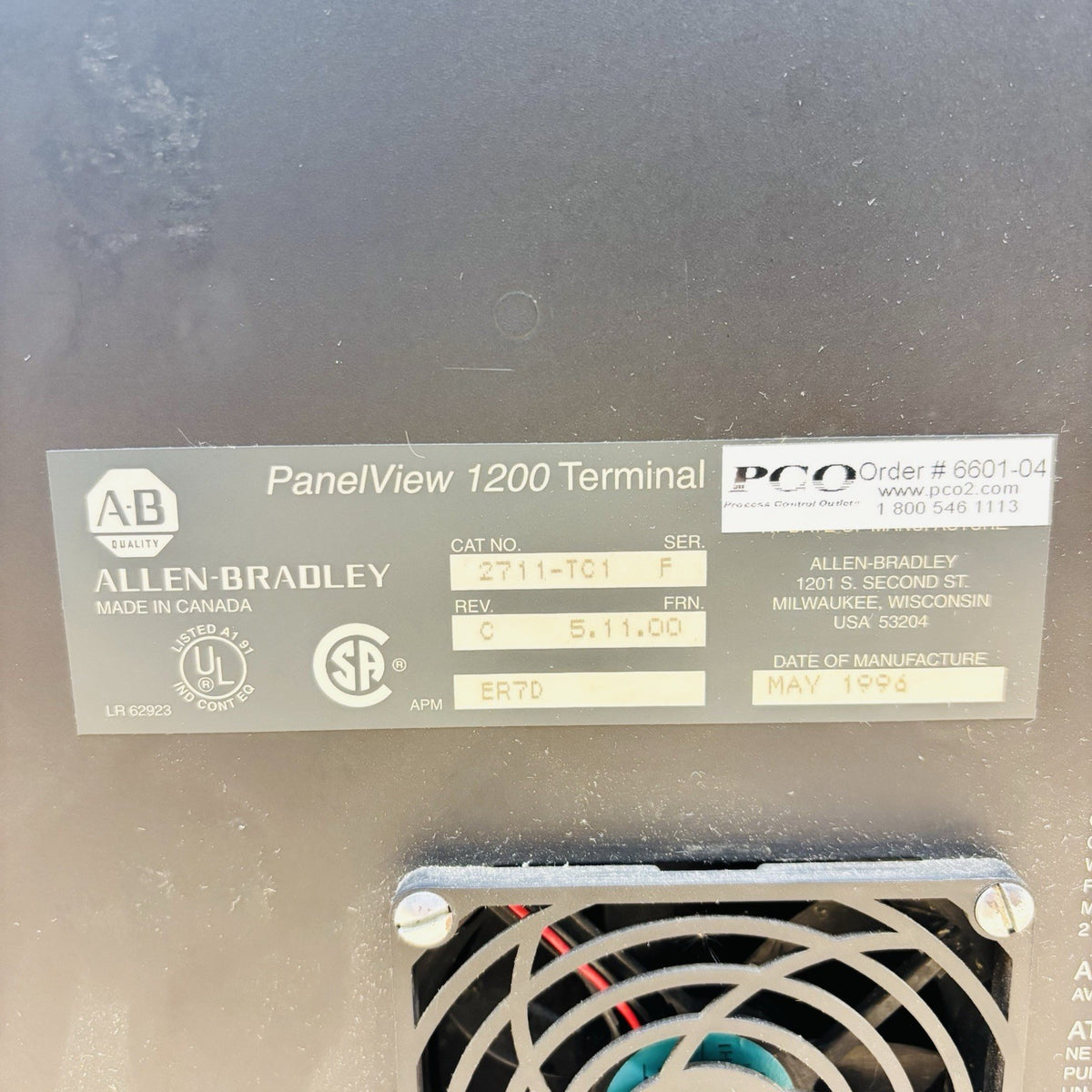 Allen-Bradley 2711-TC1 nameplate