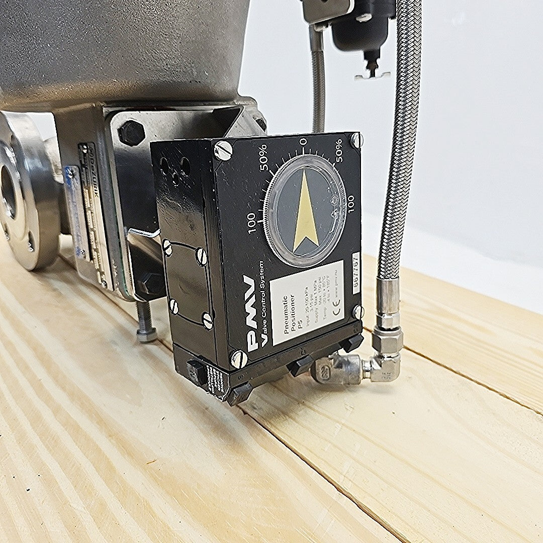 PMV P5 positioner mounted on Dezurik VPB valve