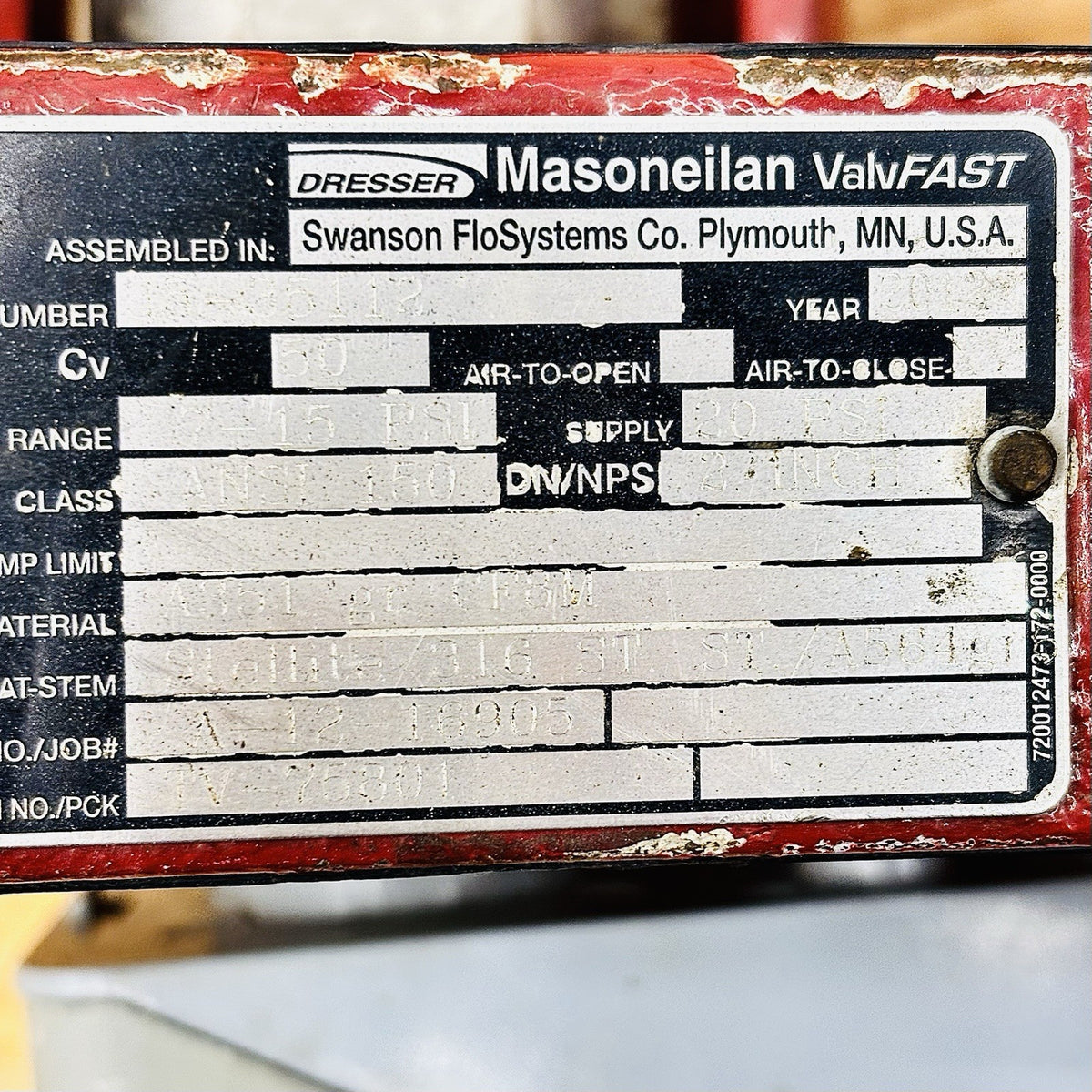 Masoneilan 35-35112 nameplate