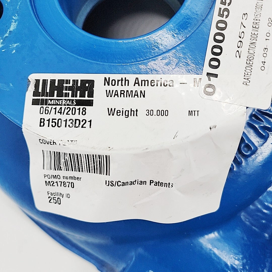 Weir Warman Slurry Pump Plate Cover B15013D21
