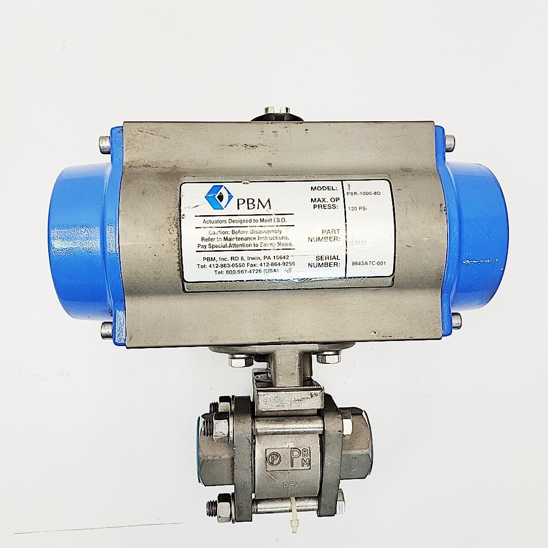 PBM SPH-34-S2/H68D 1" Ball Valve 316L With PSR-1000-8D Actuator