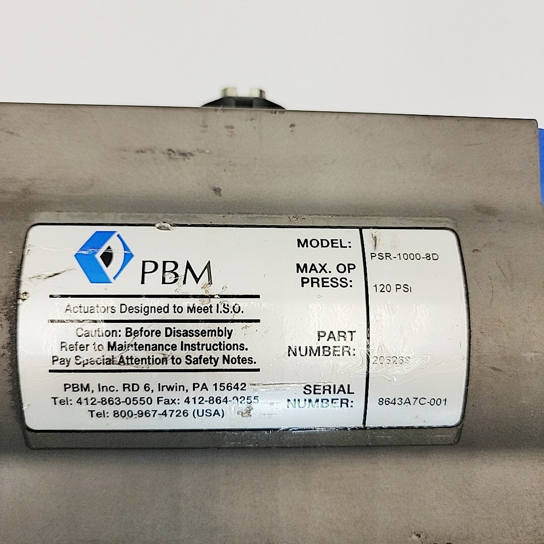 PBM SPH-34-S2/H68D 1" Ball Valve 316L With PSR-1000-8D Actuator