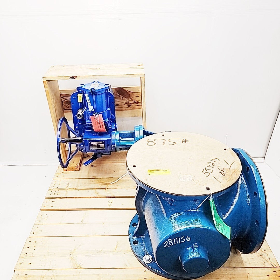 DeZurik L120 12in 3-way plug valve overall view