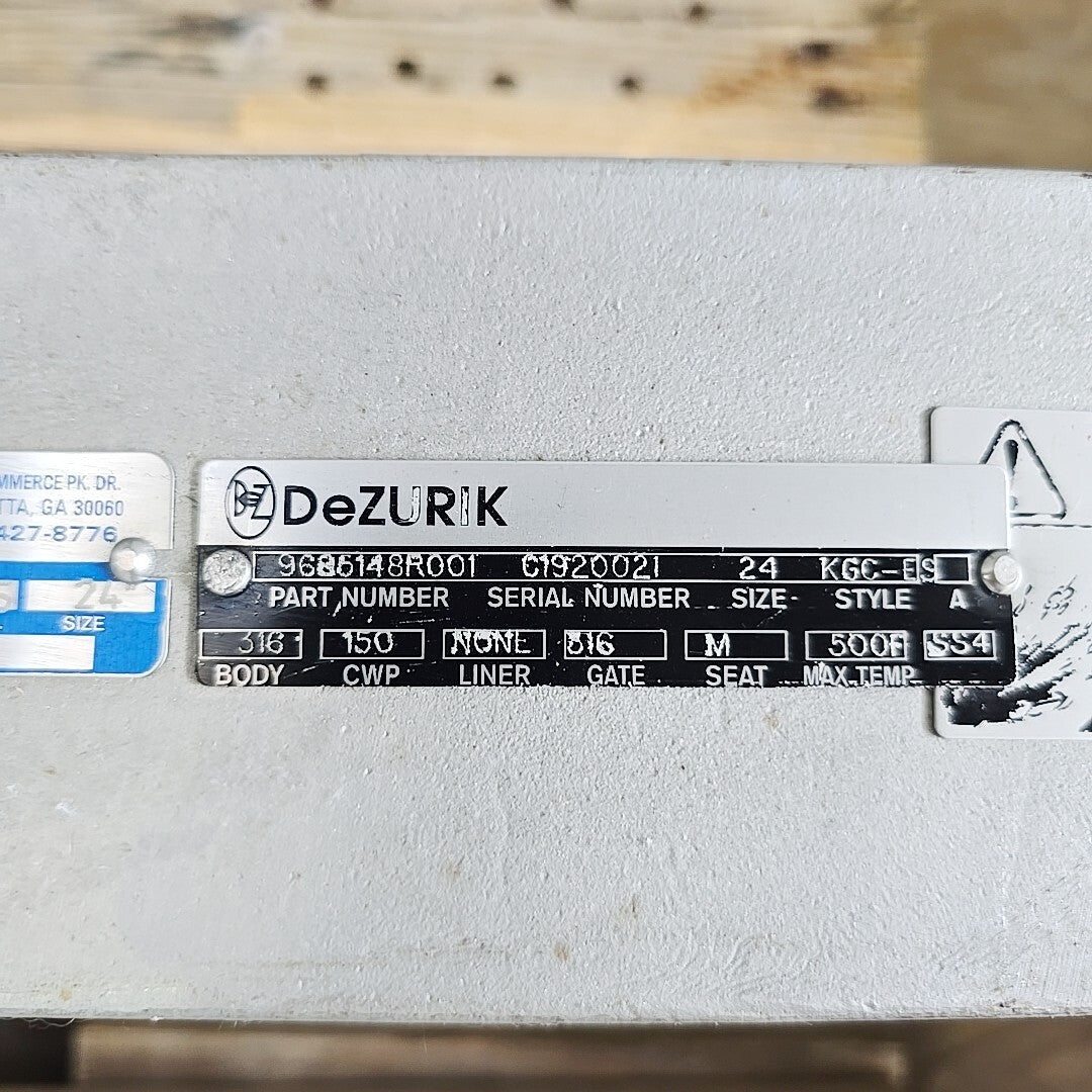 DeZURIK KGC-ES 24 in valve flange face detail