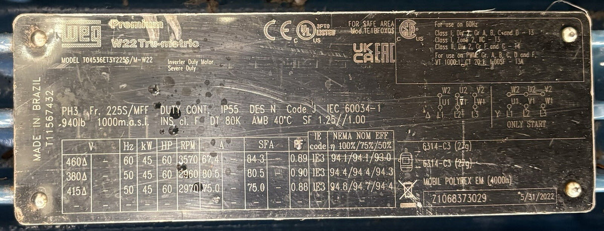 Grundfos SBN 64-4 SQQE data tag