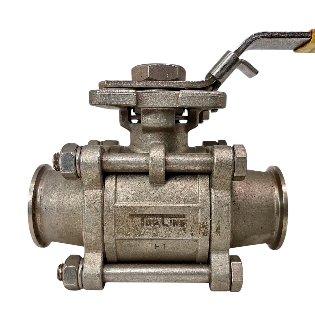 TopLine TF4 Three Piece Ball Valve equipment nameplate